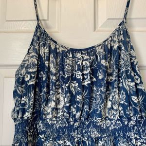 Daisy Fuentes Elastic Waist Spaghetti Strap Floral Sundress